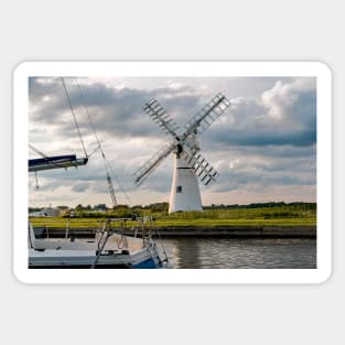 Thurne Mill at Thurne Mouth in the Norfolk Broads Sticker